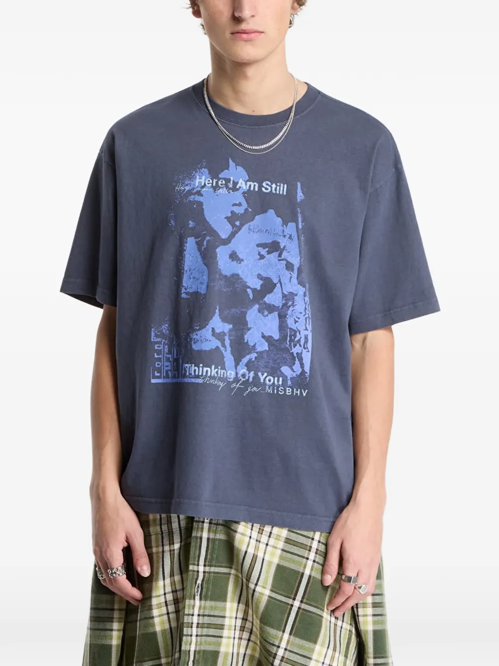 MISBHV Victim washed T-shirt Blauw