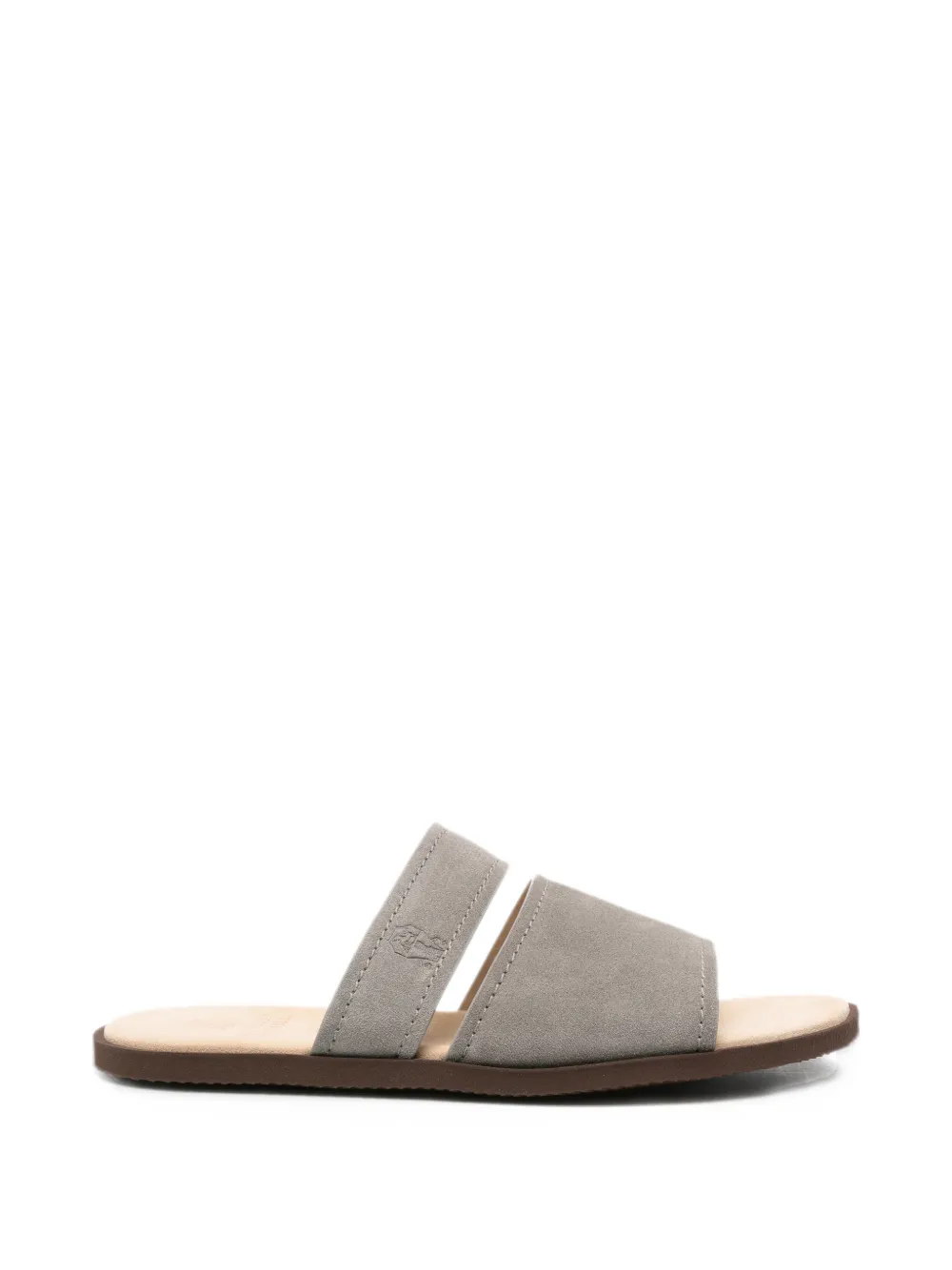 Brunello Cucinelli suede double-strap sandals - Grigio