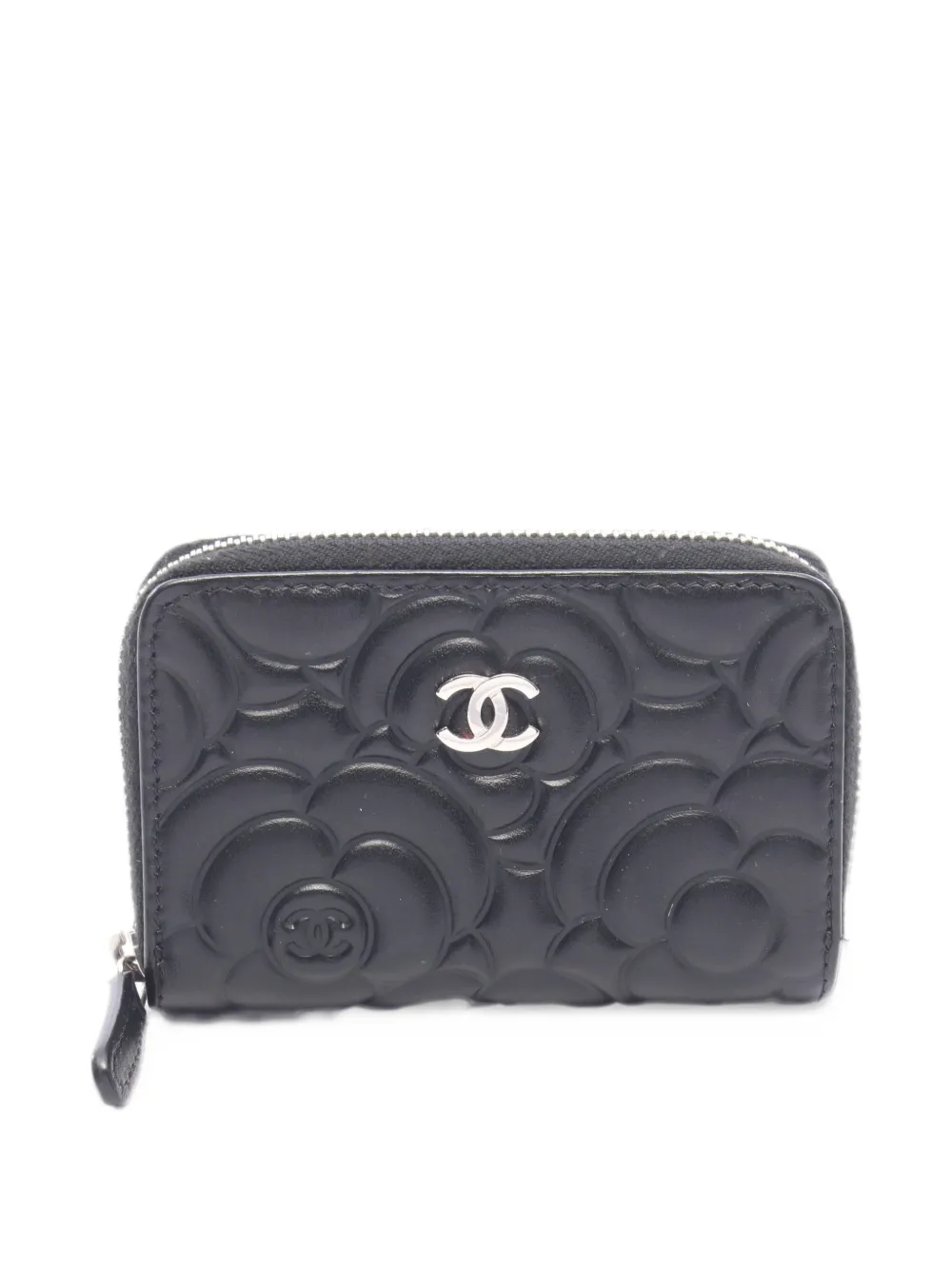 CHANEL Pre-Owned 2017-2018 Camellia coin purse - Black