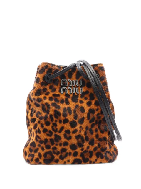 Miu Miu Pre-Owned bolso de hombro con motivo de leopardo y cordones