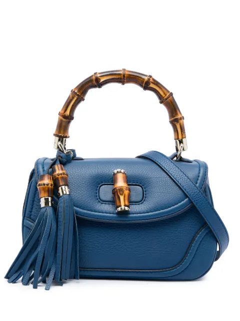Gucci Pre-Owned bolsa satchel Shopper mediana de piel de becerro y bambú 2016-2026