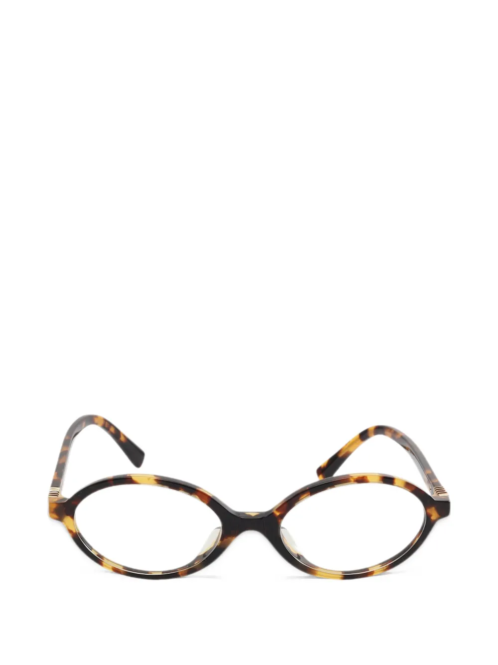 Miu Miu Pre-Owned 2010s tortoiseshell-effect round-frame glasses - Marrone