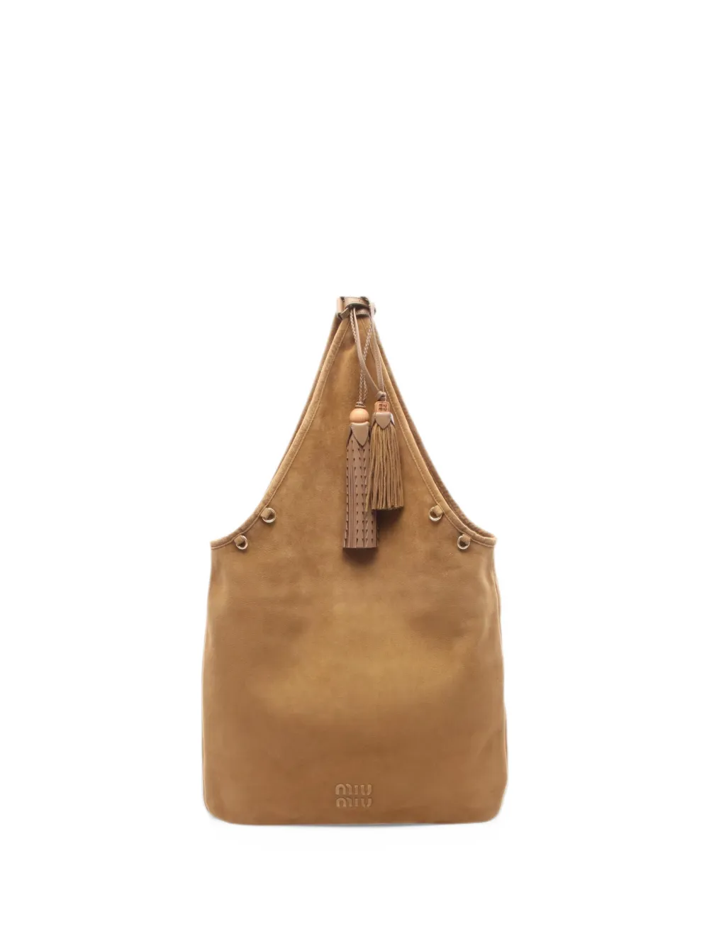 Miu Miu Pre-Owned 2010s tassel suede shoulder bag - Marrone