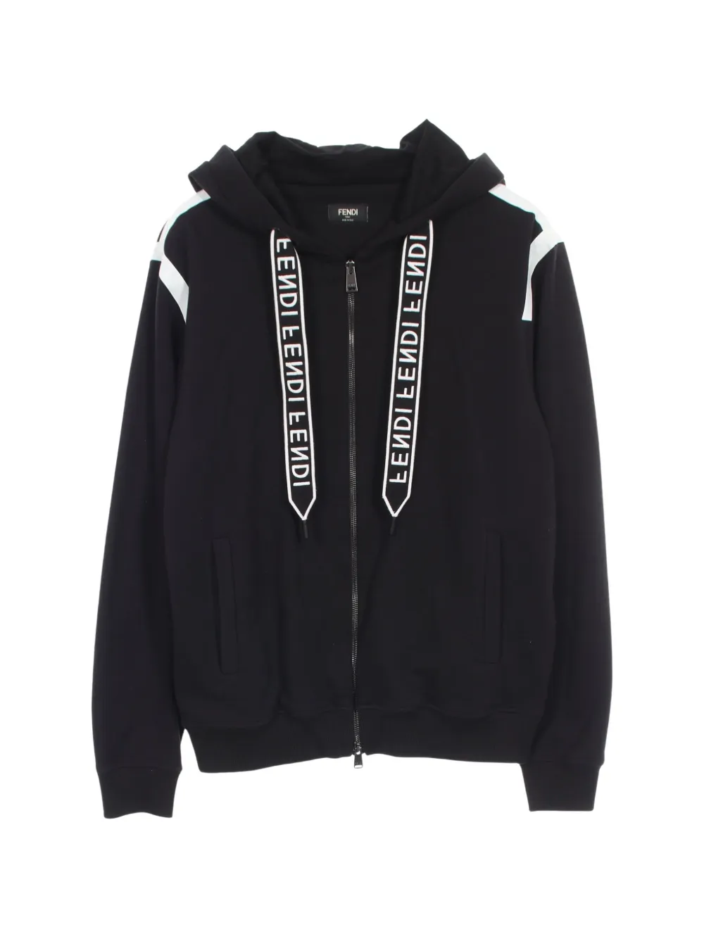 Fendi Pre-Owned pique zip-up hoodie - Black