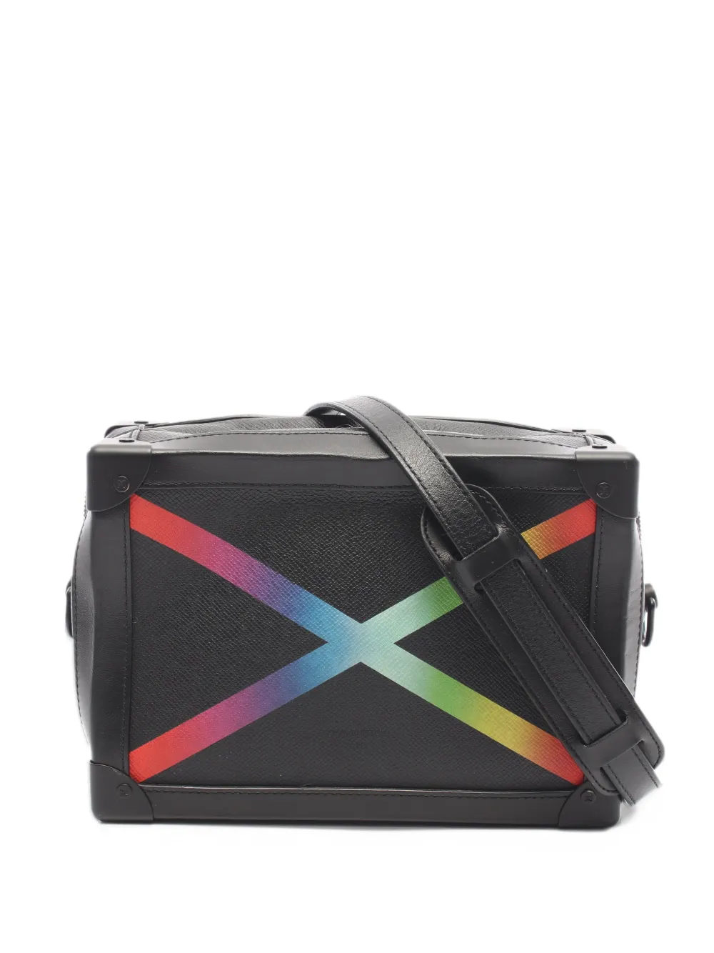 Louis Vuitton Pre-Owned Borsa a spalla Soft Trunk in pelle Taïga 2019 - Nero