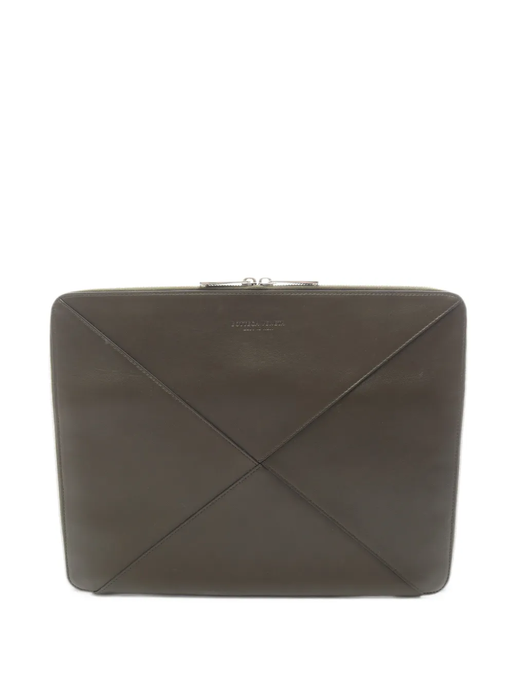 Bottega Veneta Pre-Owned 2010s panelled leather clutch bag Groen
