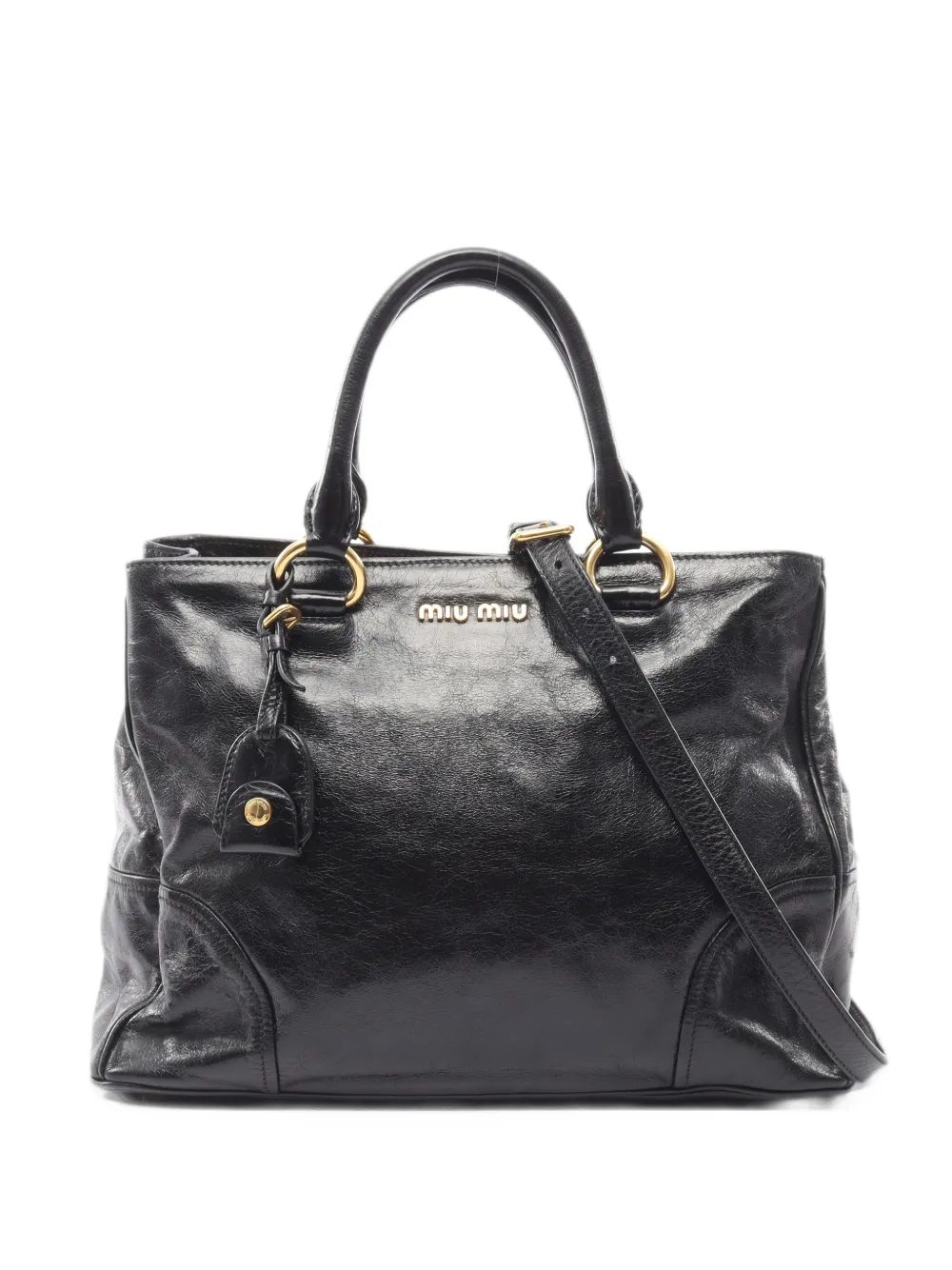 Miu Miu Pre-Owned 2010s Vitello Shine tote bag - Nero