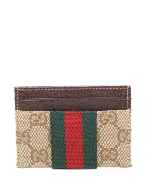 Gucci Pre-Owned GG canvas Web stripe card case