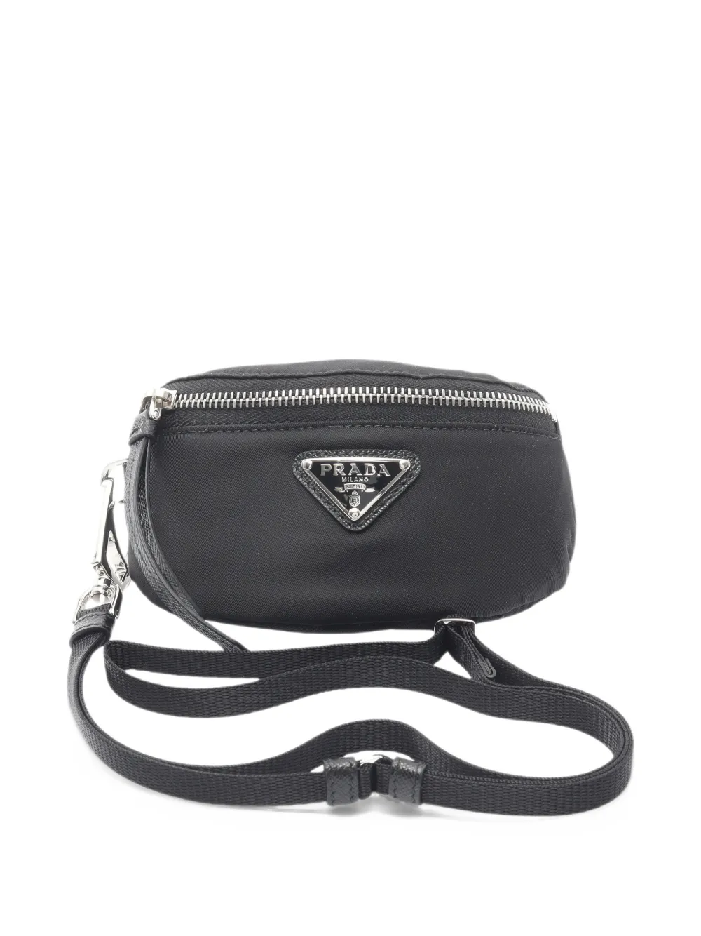 Prada Pre-Owned Re-Nylon Saffiano leather belt bag - Black