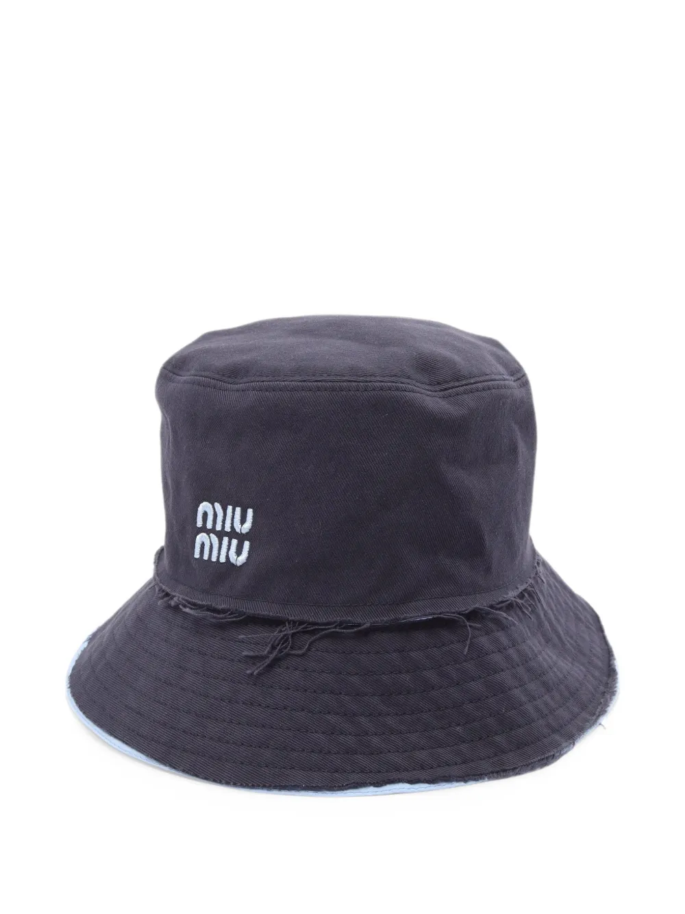 Miu Miu Pre-Owned 2010s logo-embroidered bucket hat - Blu