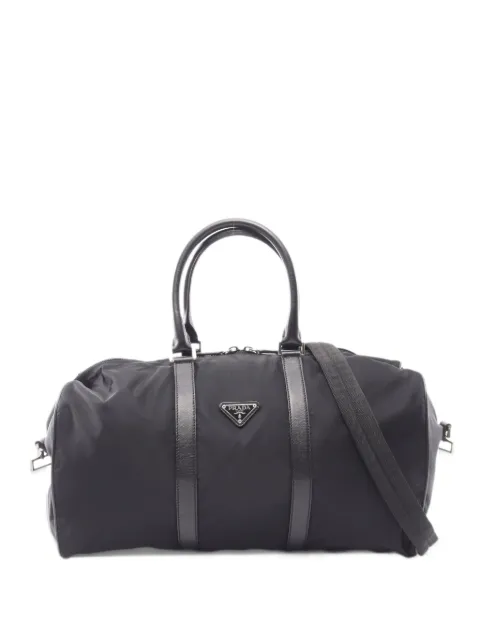 Prada Pre-Owned 2000s triangle logo Saffiano leather travel bag