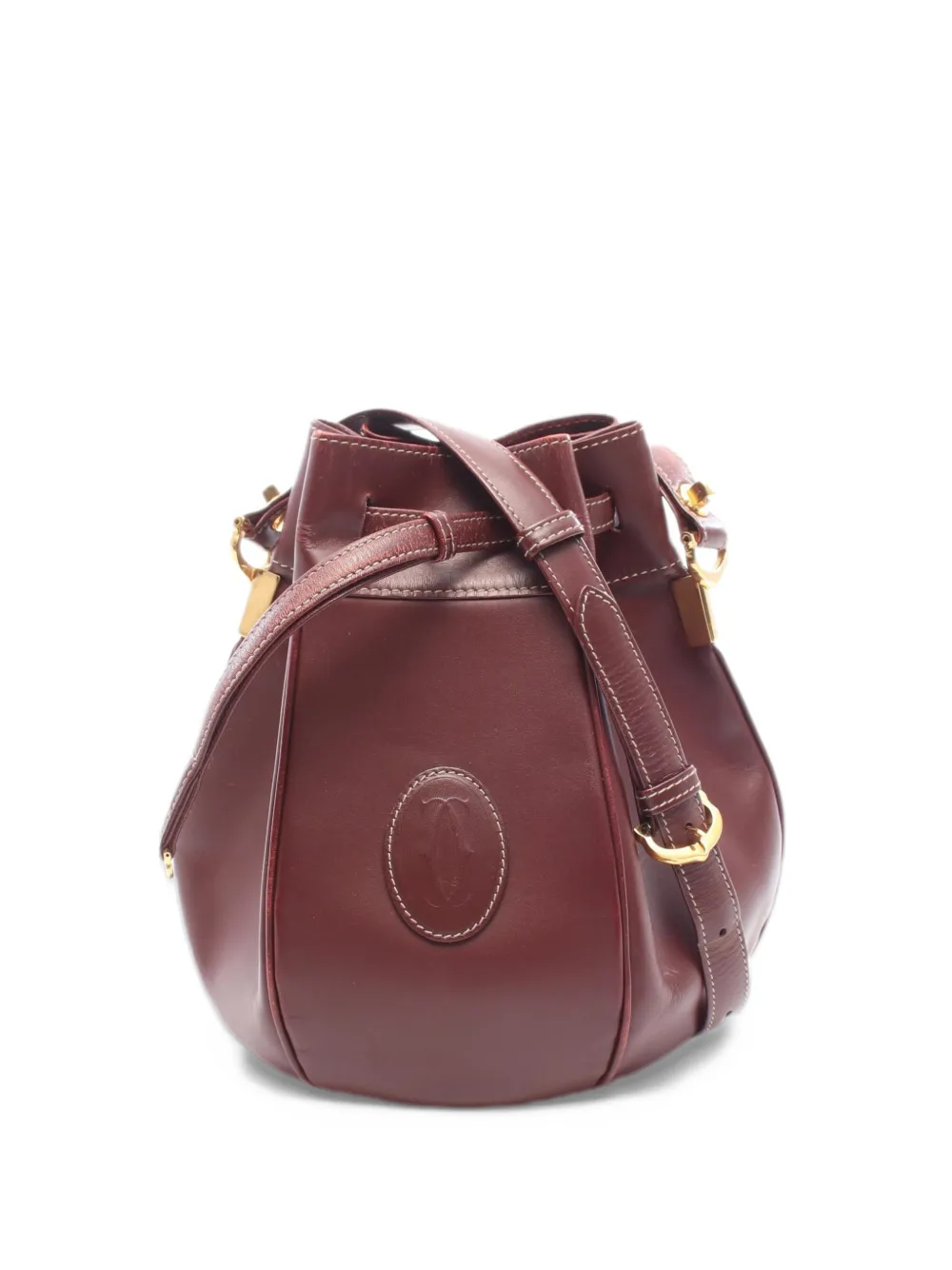 Cartier 2000s Mast Line leather bucket bag - Rosso