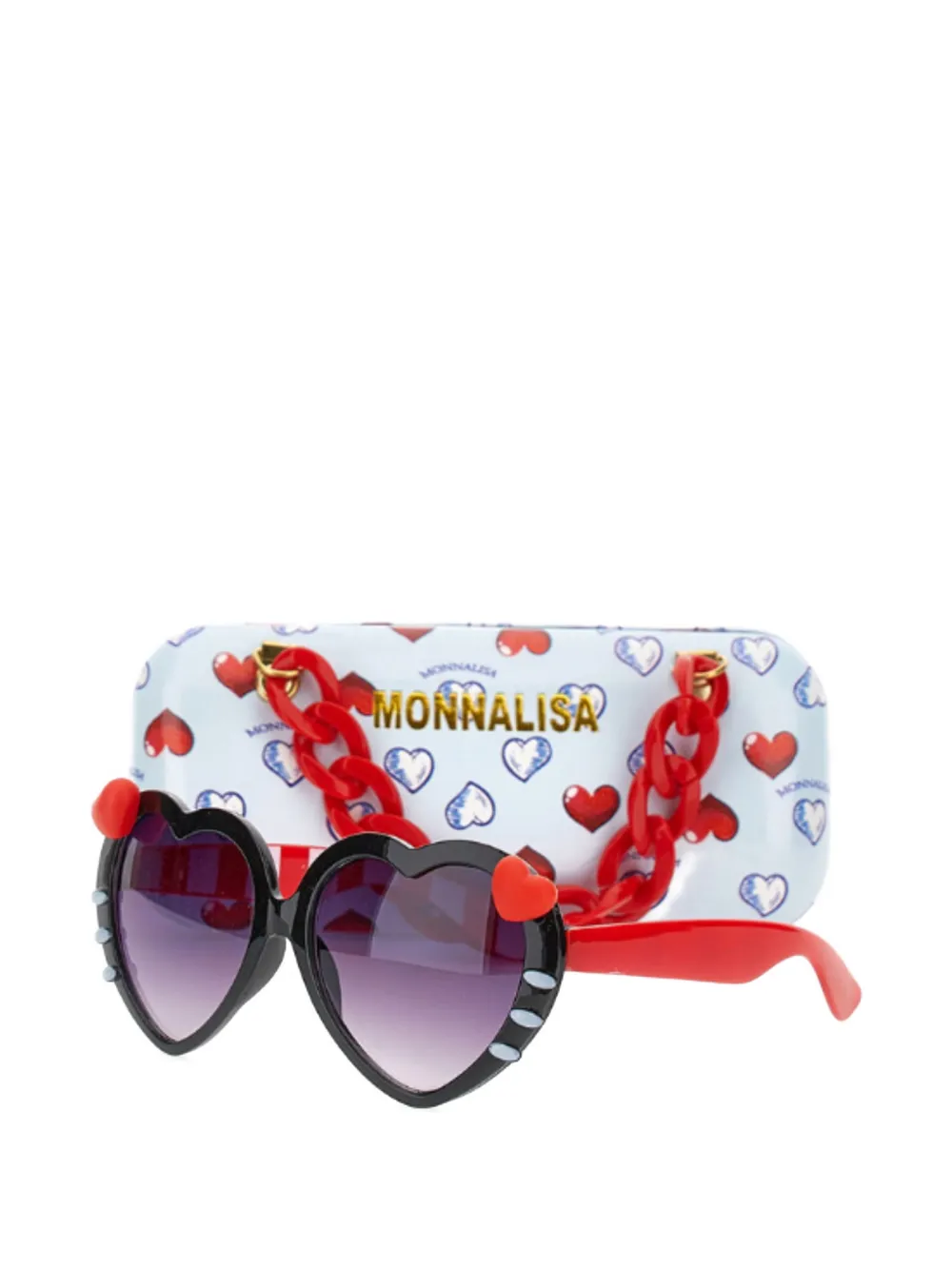 Monnalisa heart-frame striped-arm sunglasses Zwart