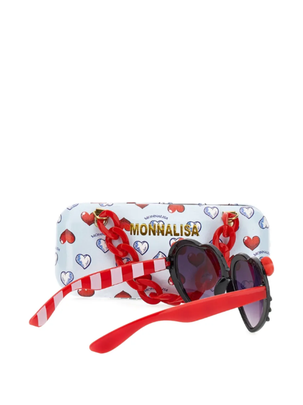 Monnalisa heart-frame striped-arm sunglasses Zwart