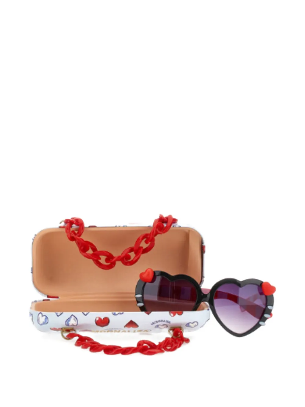 Monnalisa heart-frame striped-arm sunglasses - Nero