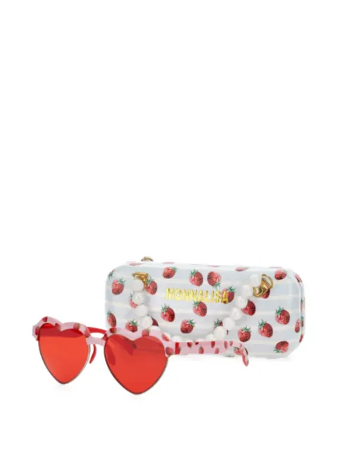 Monnalisa strawberry-print heart-frame sunglasses