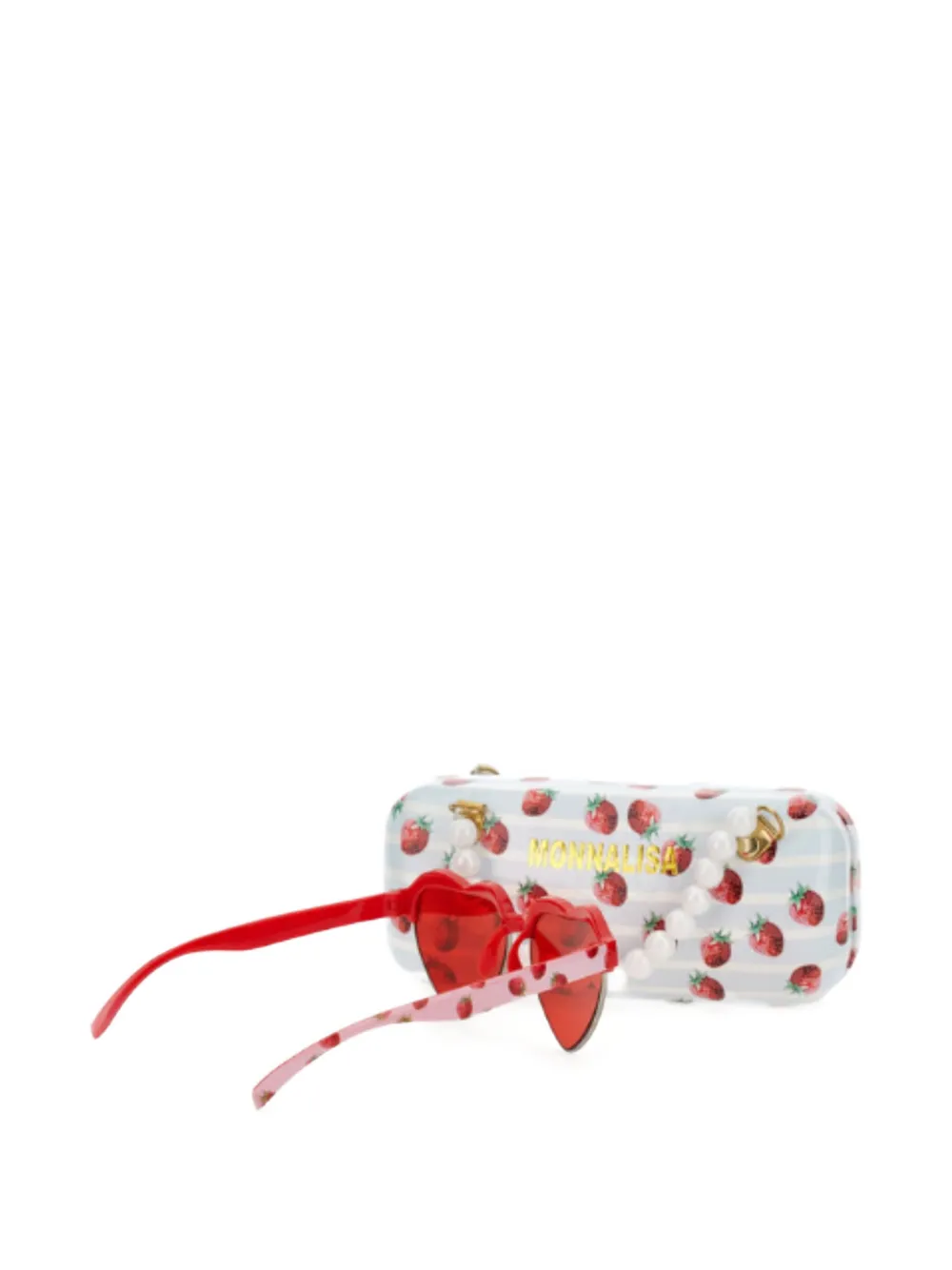 Monnalisa strawberry-print heart-frame sunglasses Roze