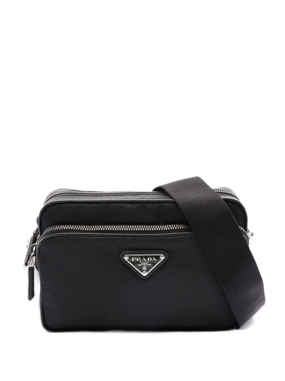 Prada Pre-Owned Re-Nylon Saffiano leather shoulder bag - Black
