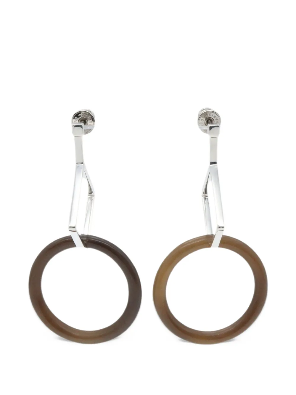 Hermès Pre-Owned Orecchini pendenti Buffalo Horn anni 2010 - Argento