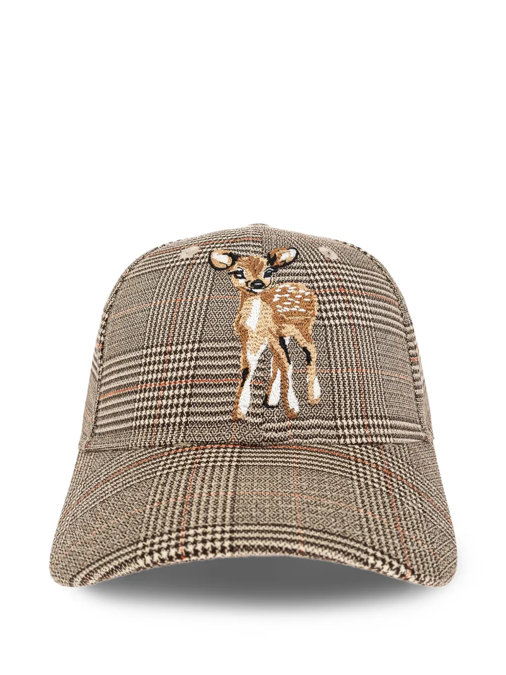 MUNTHE Corul check deer-embroidered cap - Marrone