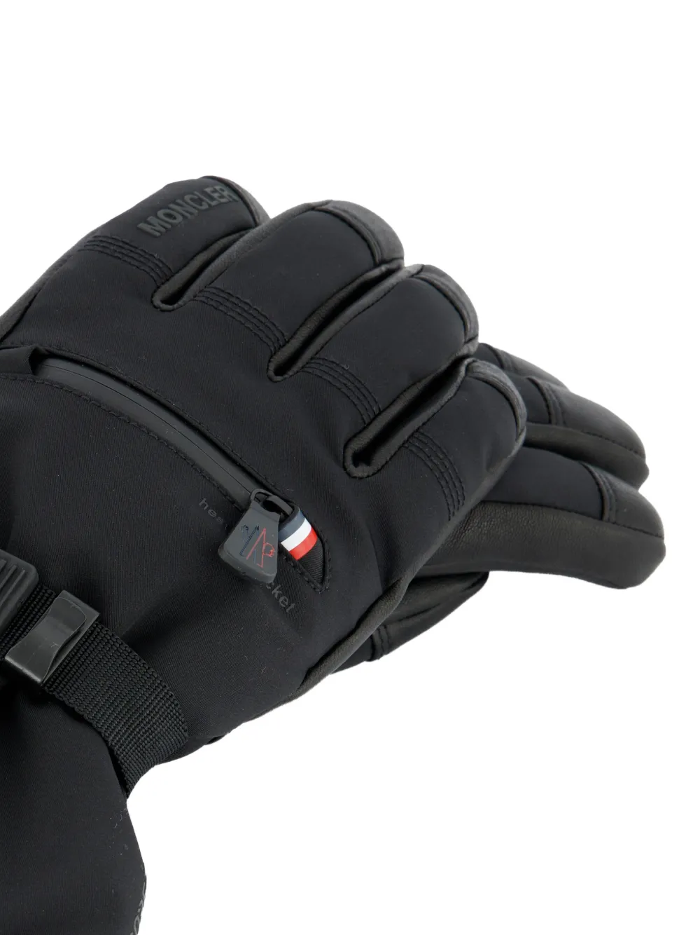Moncler Grenoble Gewatteerde handschoenen met leren afwerking Zwart