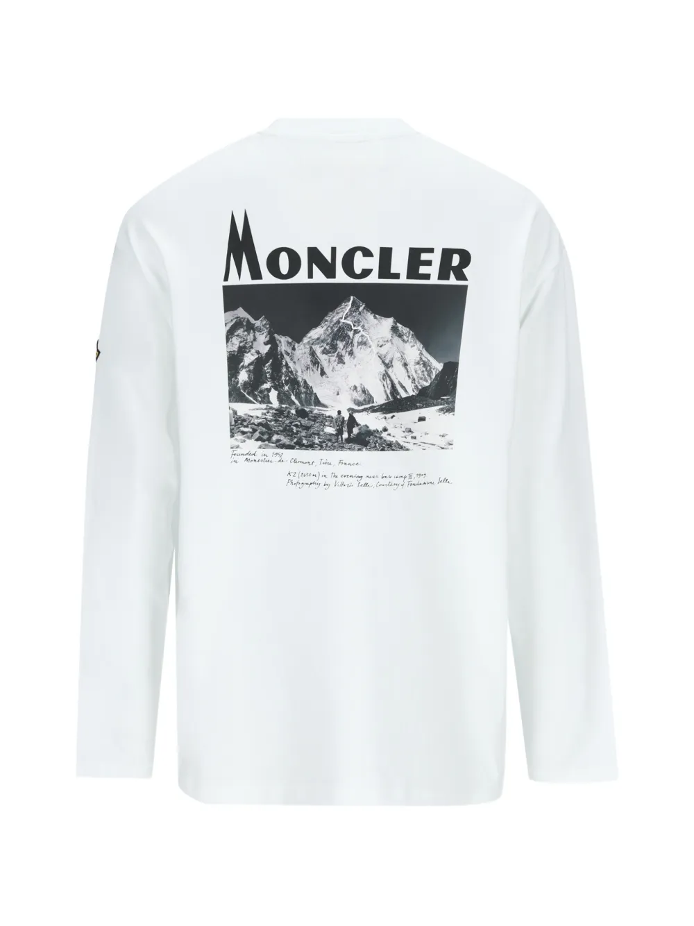 Moncler K2 print long-sleeve cotton T-shirt Wit