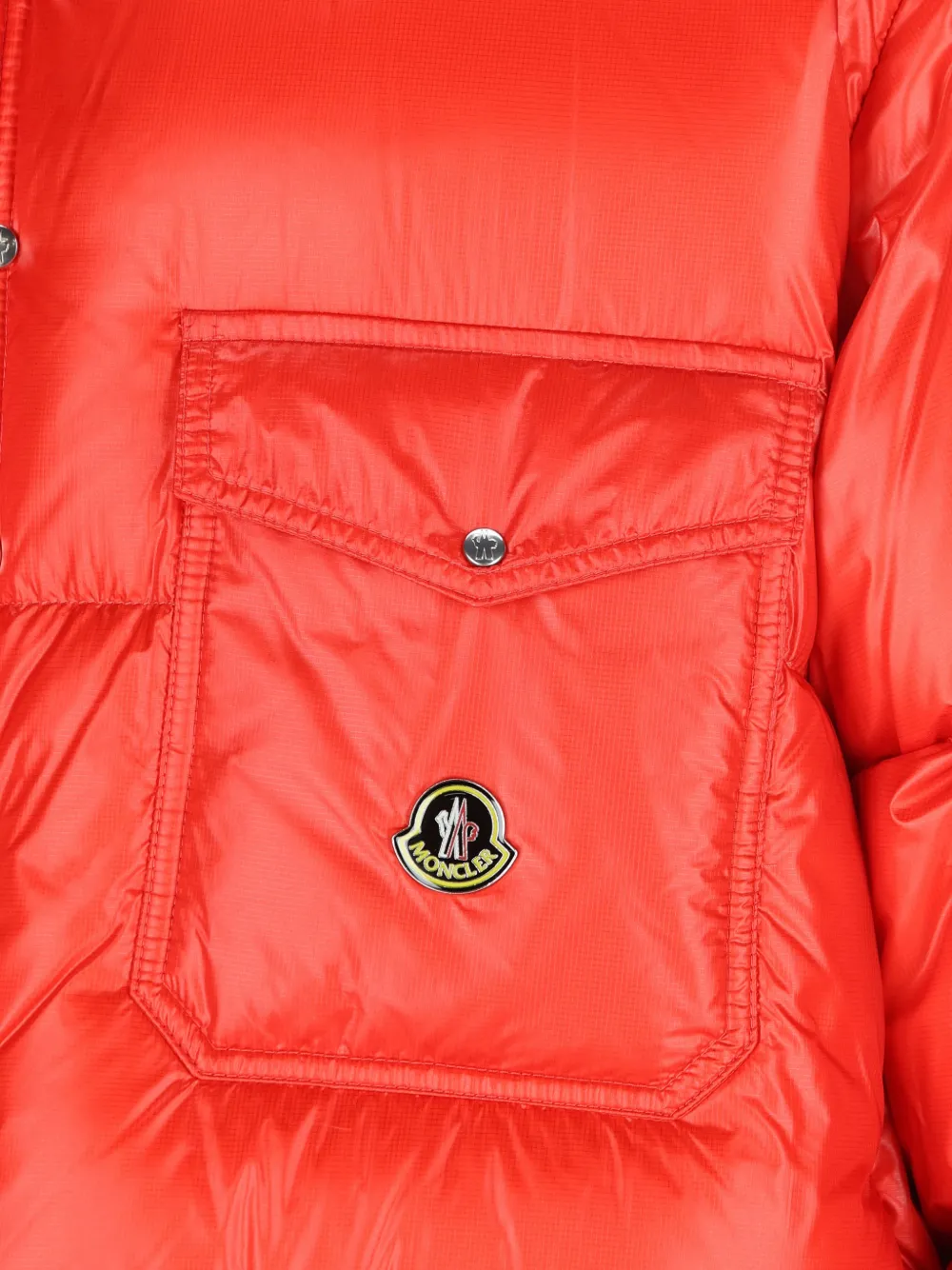 Moncler Karakorum hooded short down jacket Rood