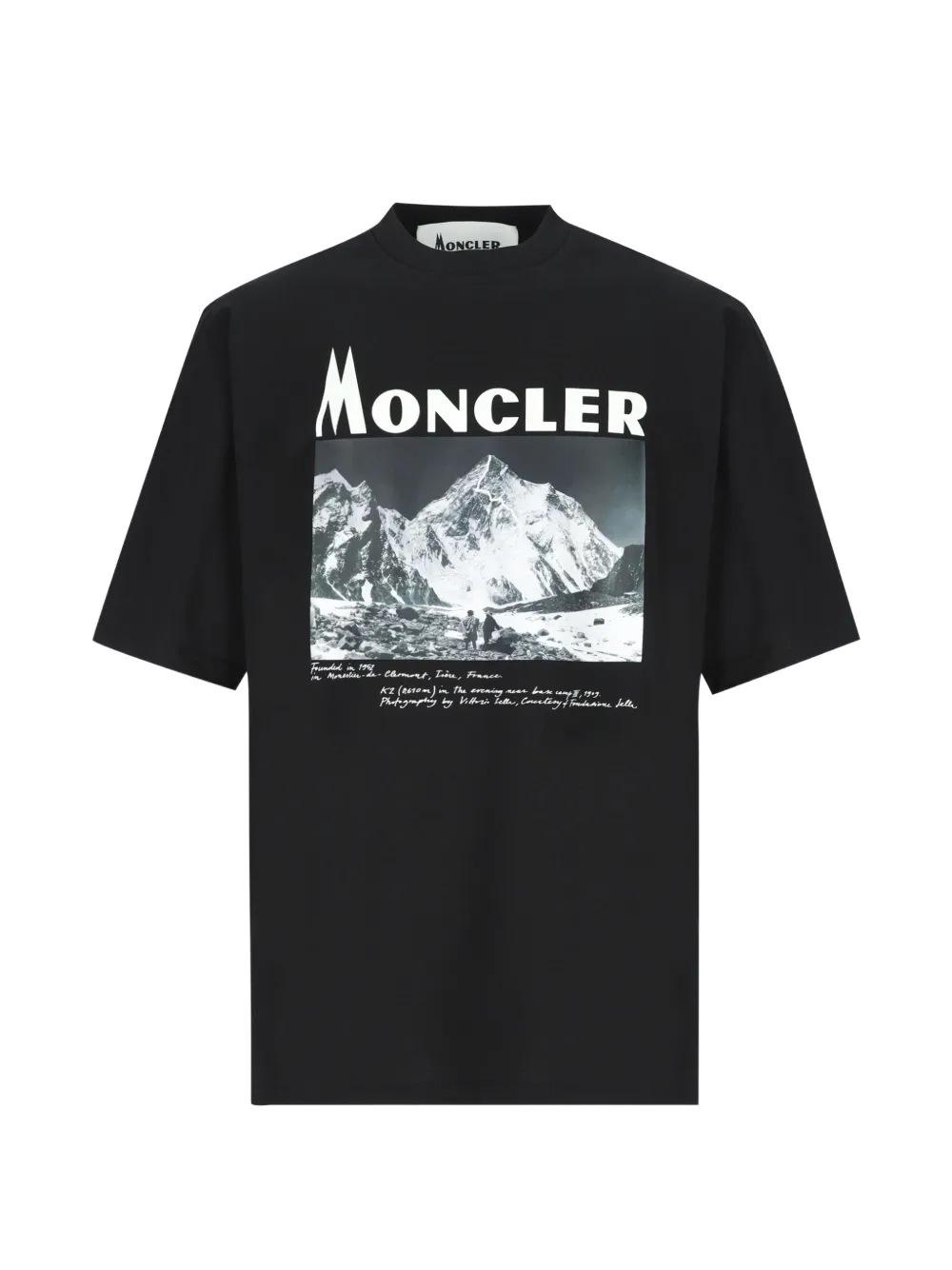Moncler K2 print short-sleeve cotton-jersey t-shirt Zwart