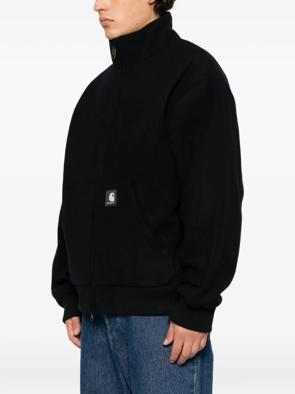 Carhartt WIP Atoka logo-patch zip-up jacket Zwart