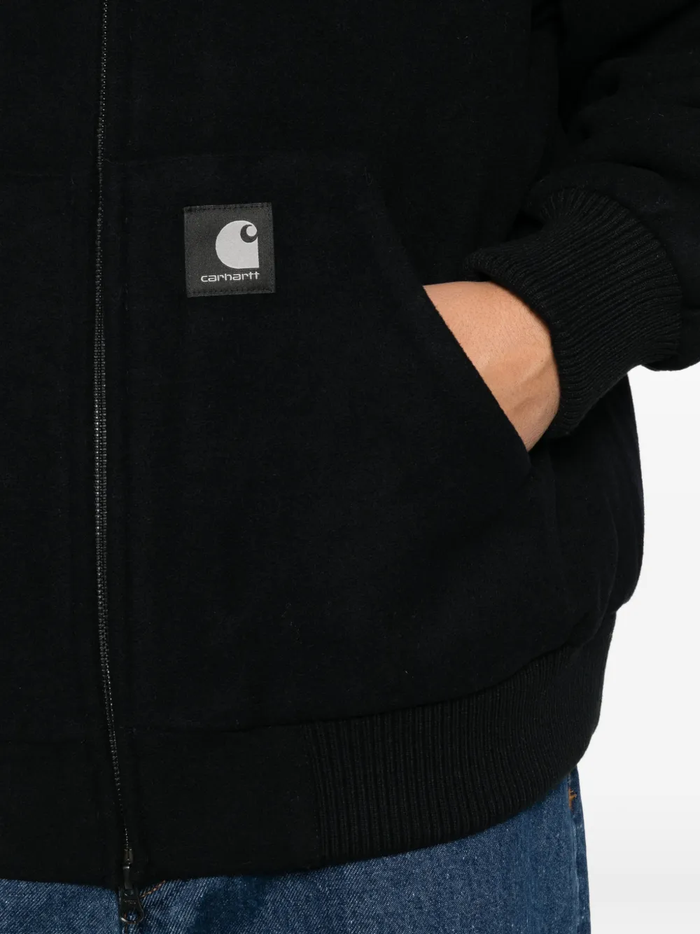 Carhartt WIP Atoka logo-patch zip-up jacket Zwart