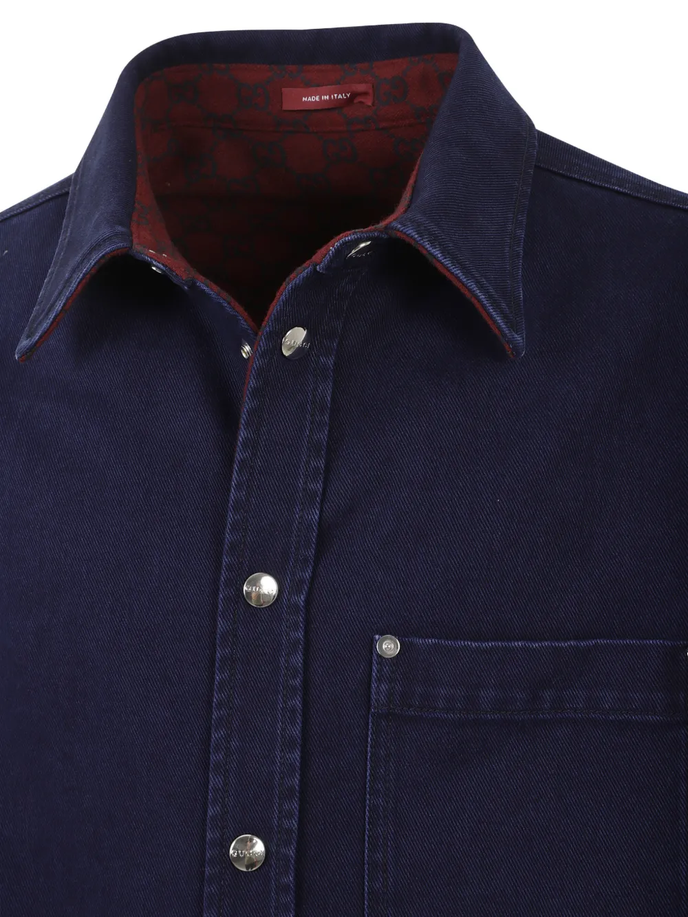 Gucci reversible GG denim shirt Blauw