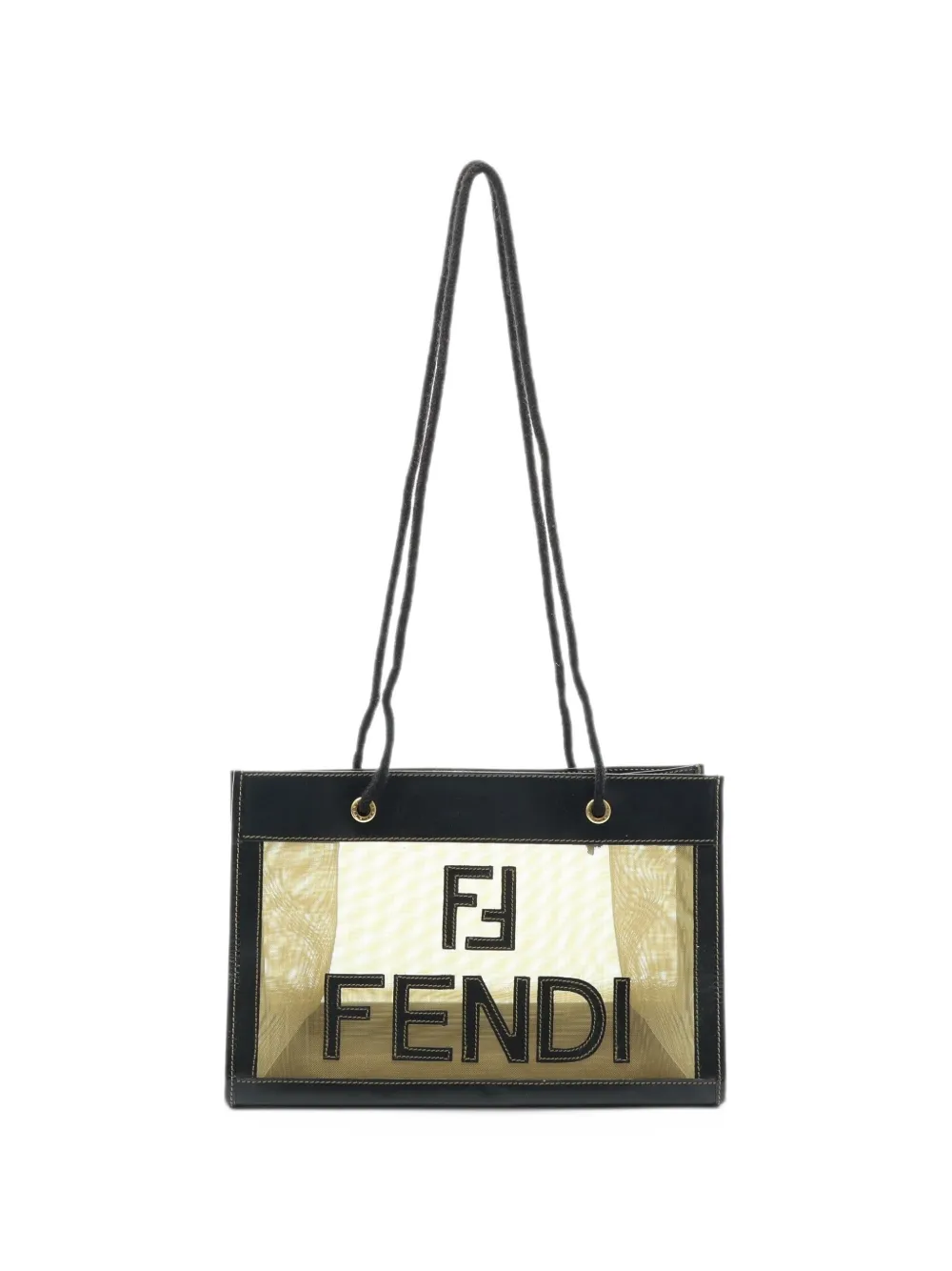 Fendi Pre-Owned 2000s logo mesh tote bag - Black
