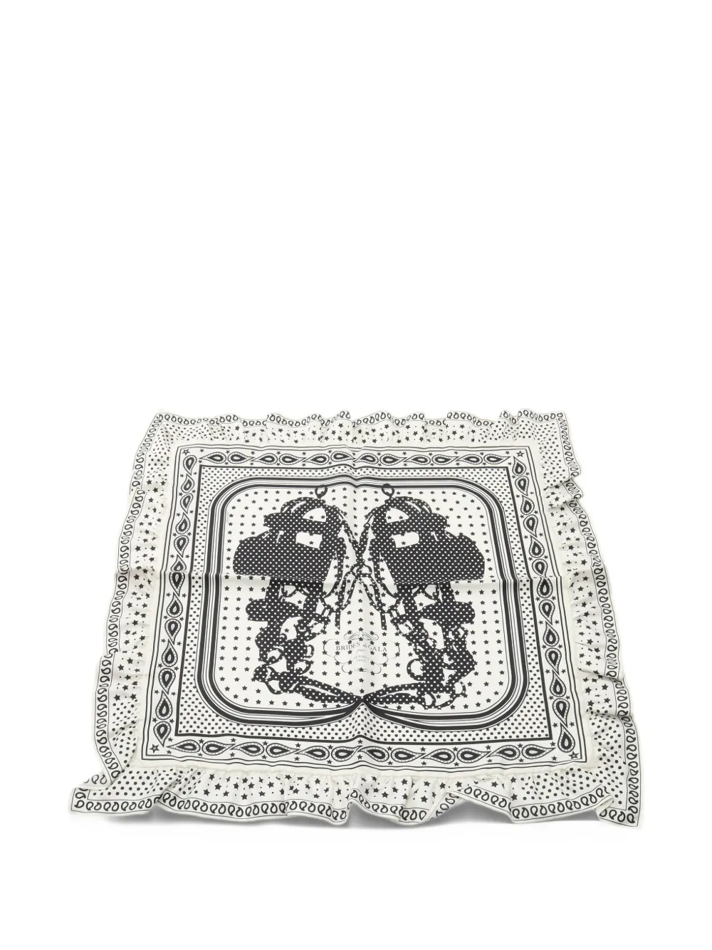 Hermès Pre-Owned 2010s Brides de Gala frill scarf - White