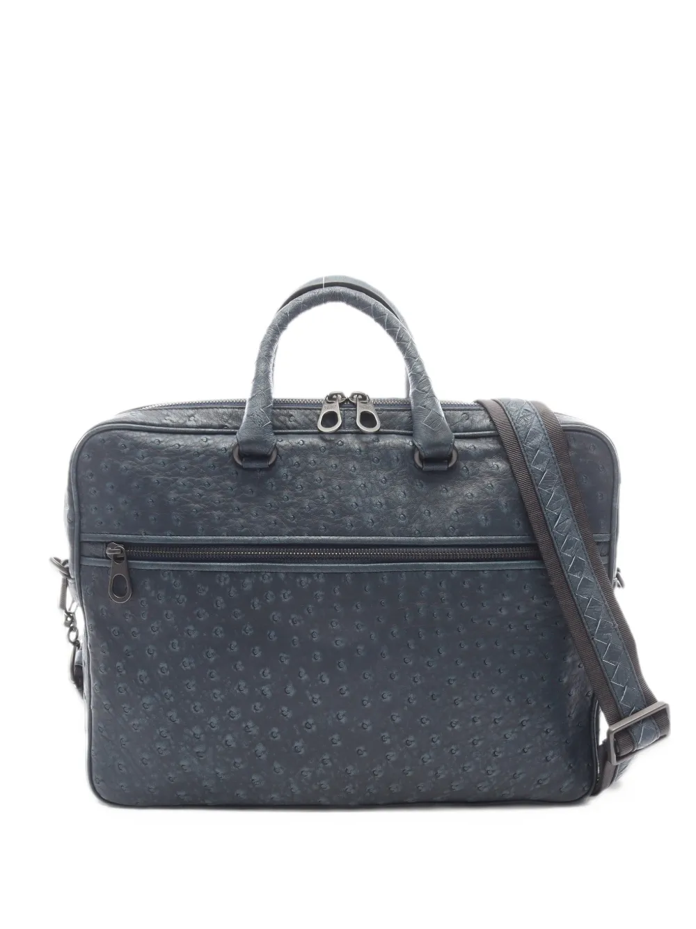 Bottega Veneta Pre-Owned 2000s ostrich-effect briefcase - Blue