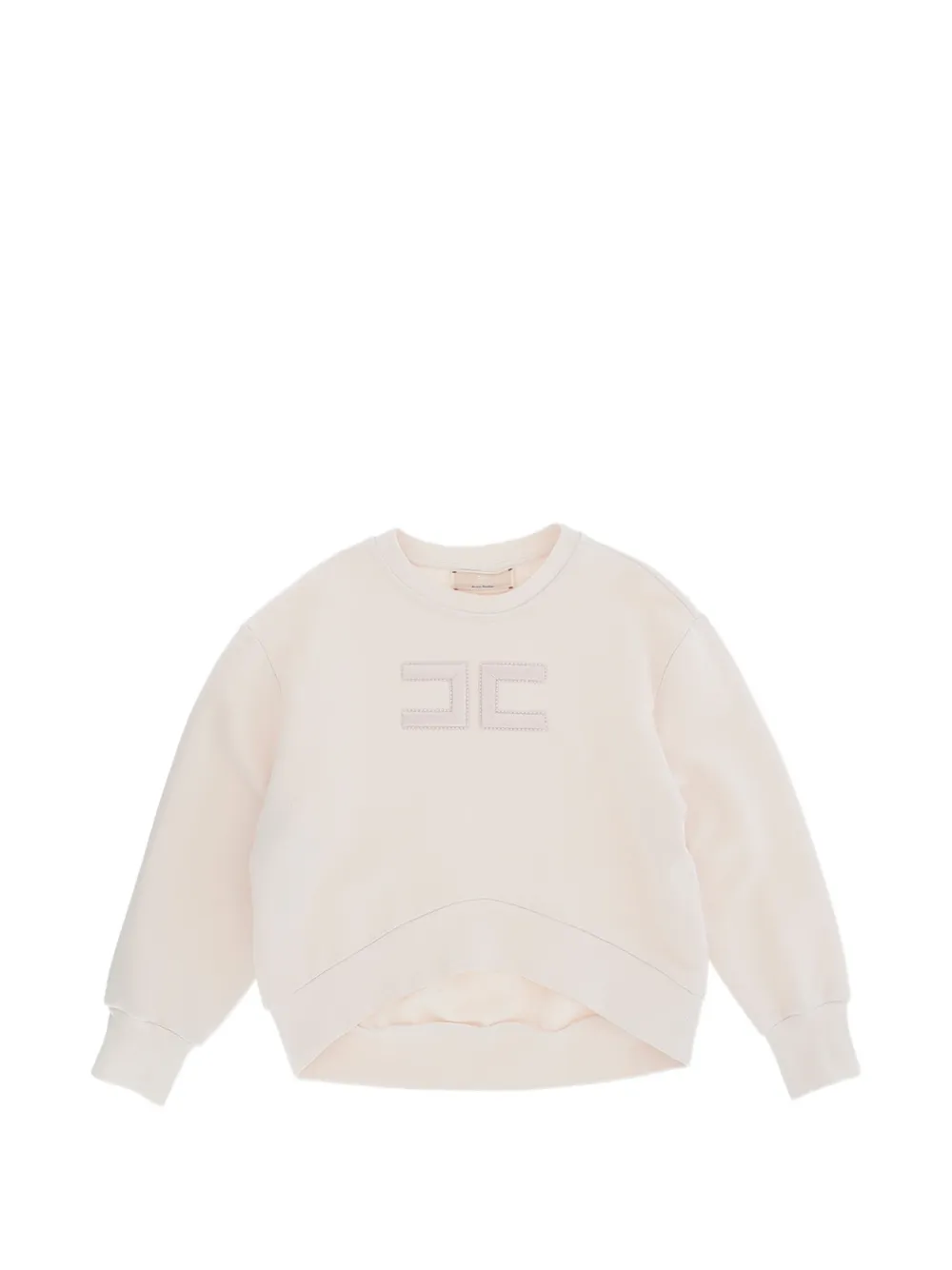 Elisabetta Franchi Kids monogram-embroidered shaped-hem sweatshirt - Bianco