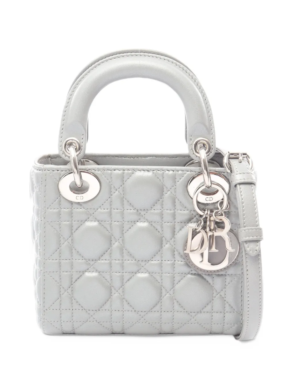 Christian Dior Pre-Owned Borsa tote Lady Dior mini con motivo Cannage anni 2000 - Grigio