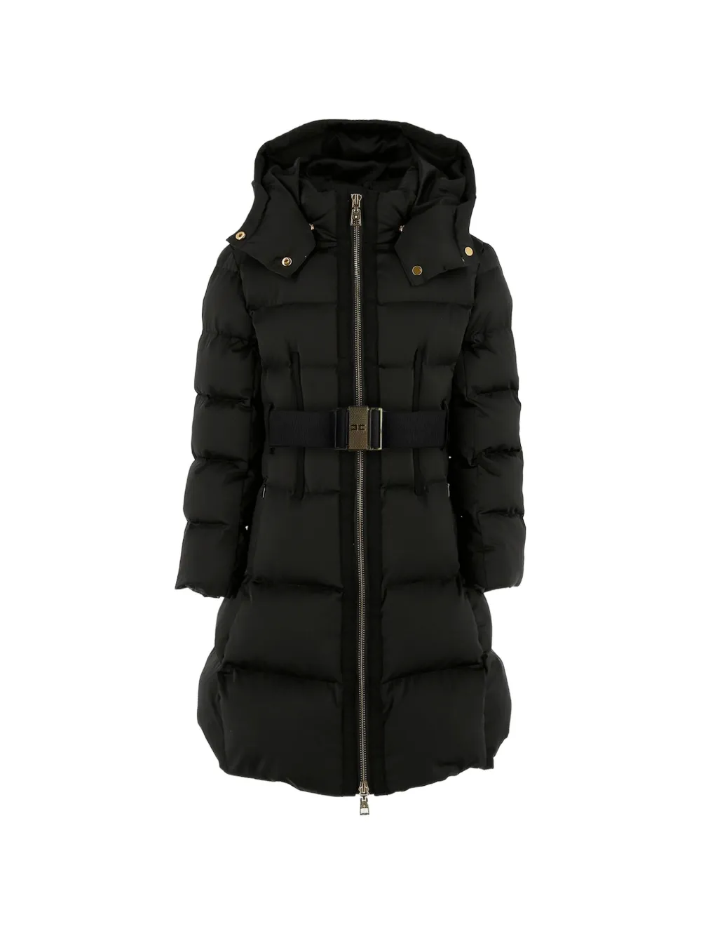Elisabetta Franchi Kids belted quilted jacket - Nero
