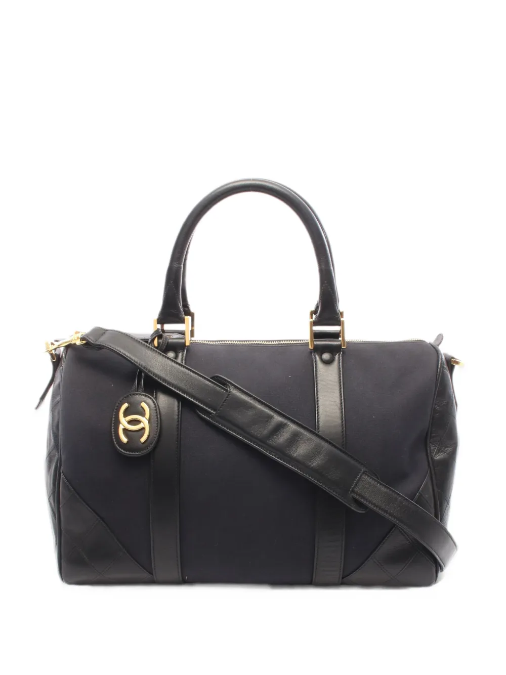 CHANEL Pre-Owned 1989-1991 mini Bicolore Boston tote bag - Nero