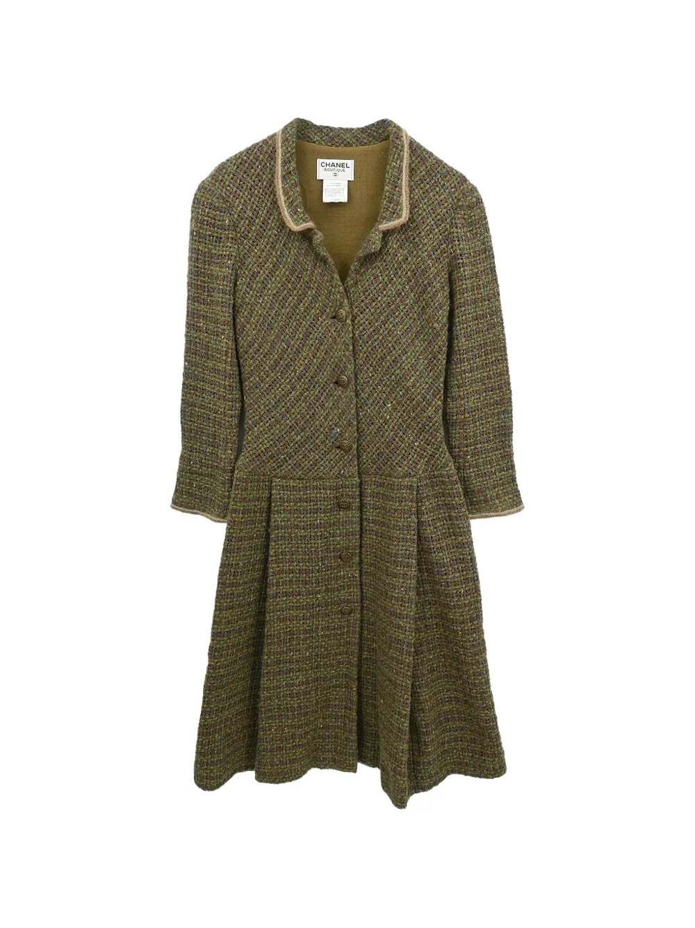 CHANEL Pre-Owned 1998 single-breasted coat - Green