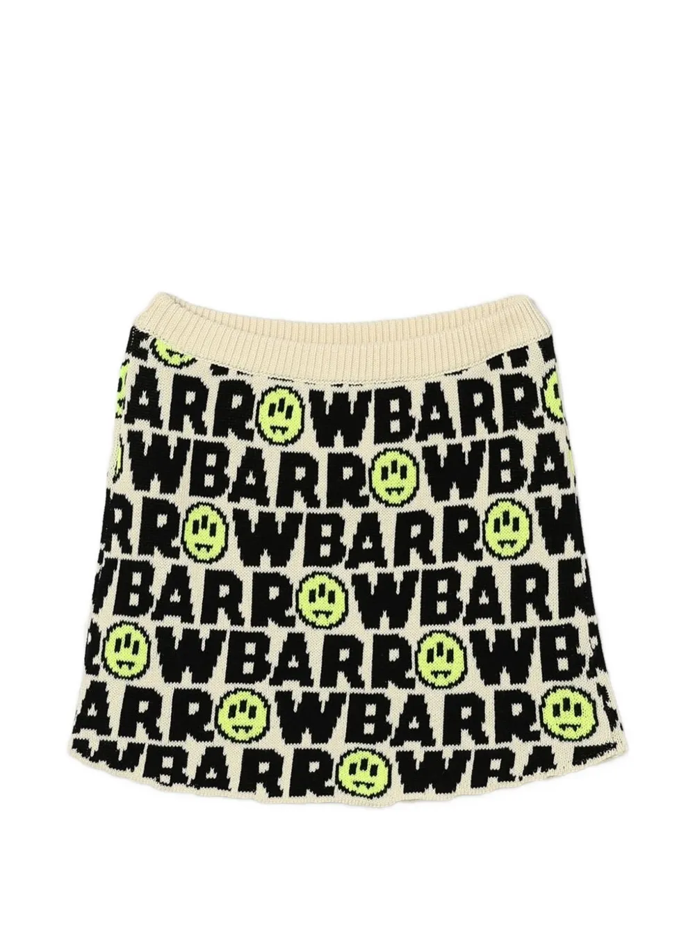 Barrow kids logo-intarsia knitted skirt - Toni neutri