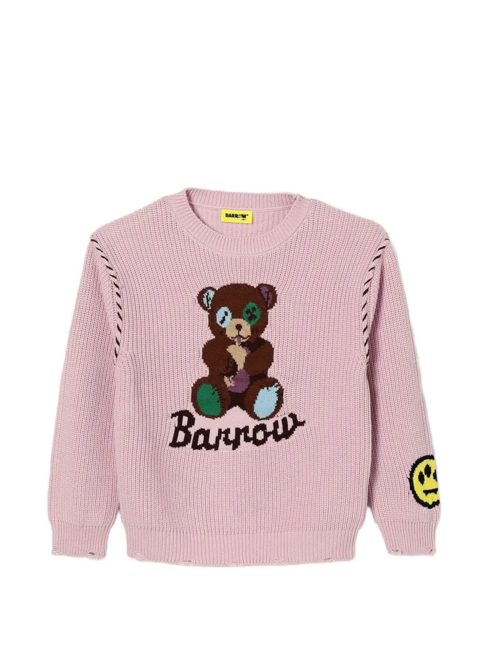 Barrow kids distressed teddy-bear sweater - Pink