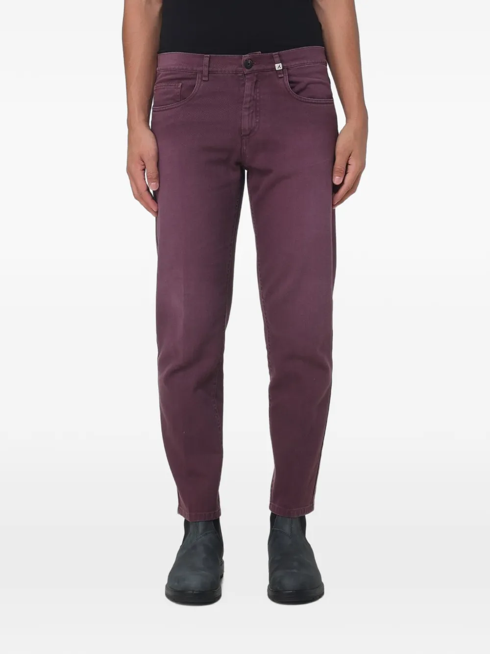 Myths logo-patch straight-leg trousers - Rosso