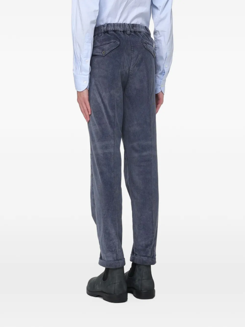 Myths Ribfluwelen plooibroek Blauw