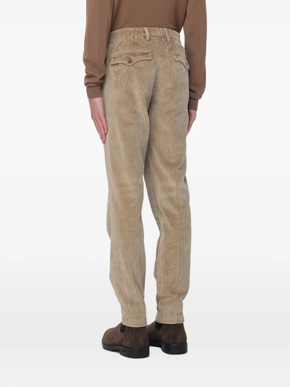 Myths Ribfluwelen plooibroek Beige