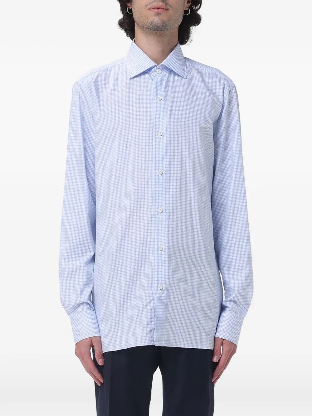 Luigi Borrelli Luciano check-pattern shirt - White