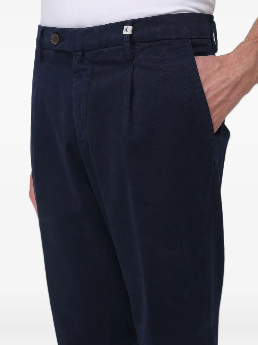 Myths Broek met geplooid detail Blauw