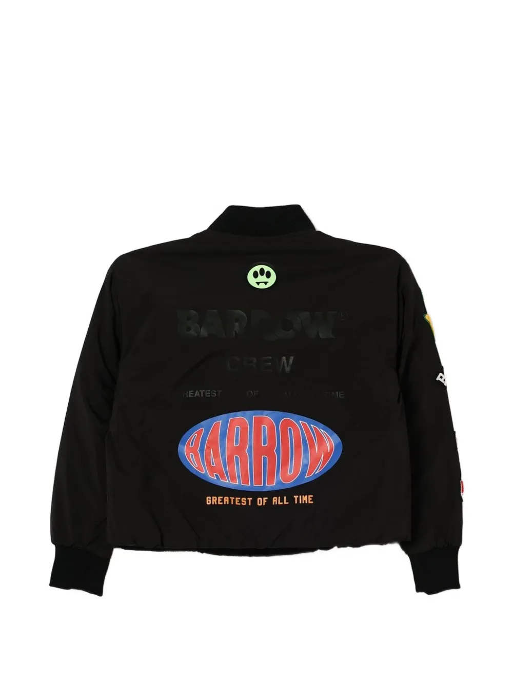 Barrow kids logo-patch bomber jacket Zwart