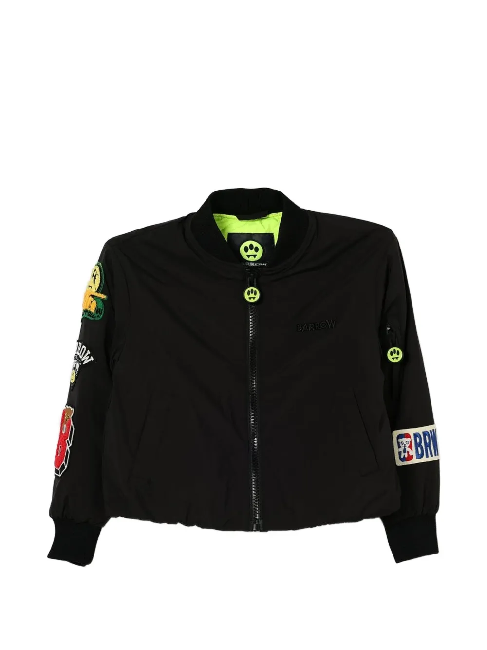 Barrow kids logo-patch bomber jacket - Nero
