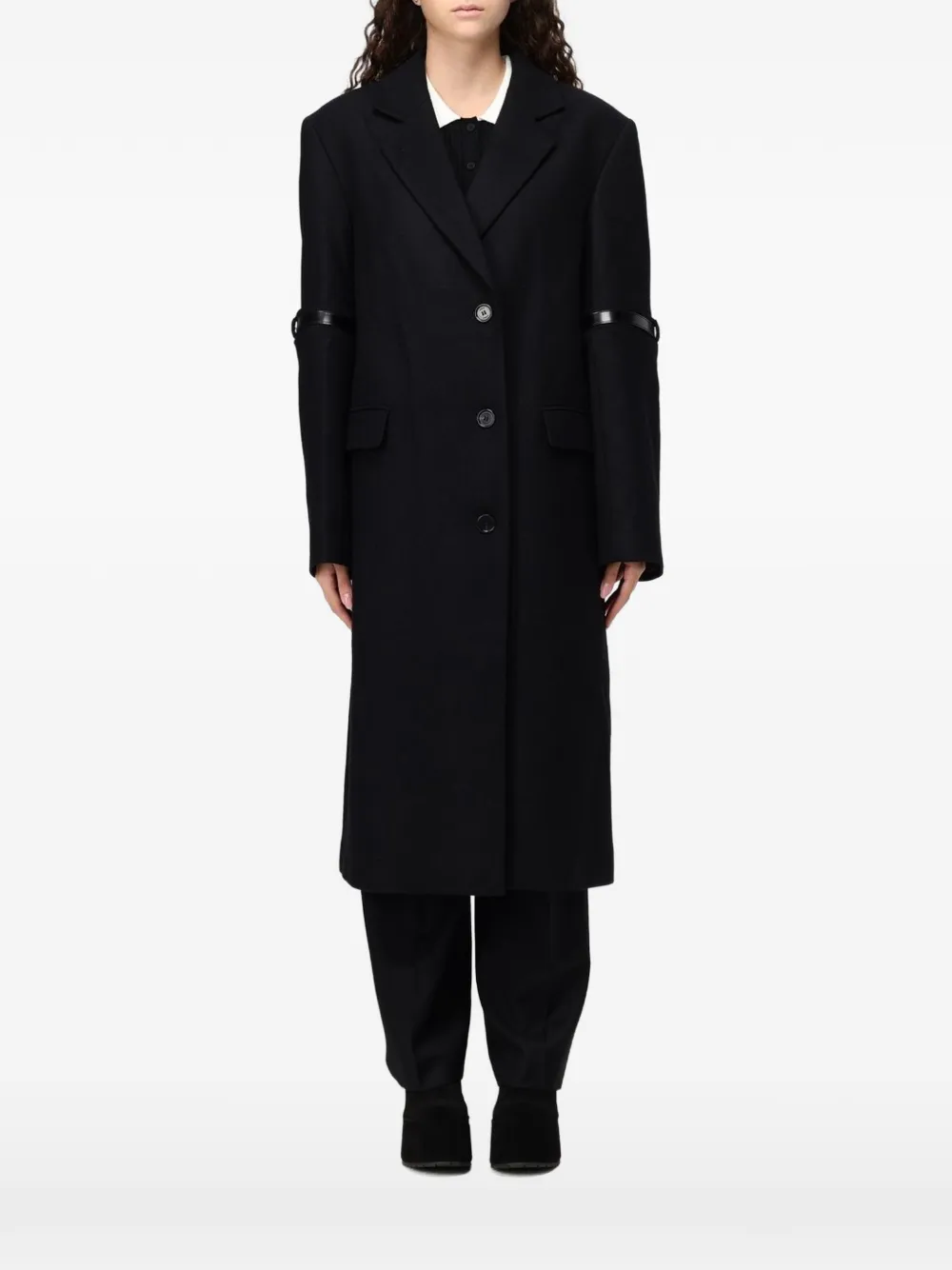 Coperni buckle-detail single-breasted coat - Black