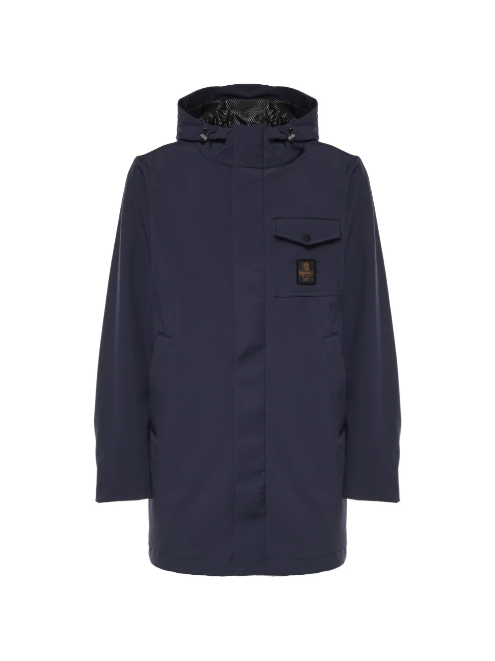 Refrigiwear logo-patch hooded coat - Bleu